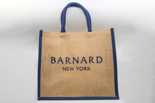 Navy Trimmed Barnard New York Burlap Bag