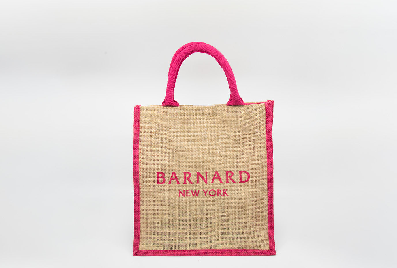 Hot Pink Barnard New York Burlap Bag