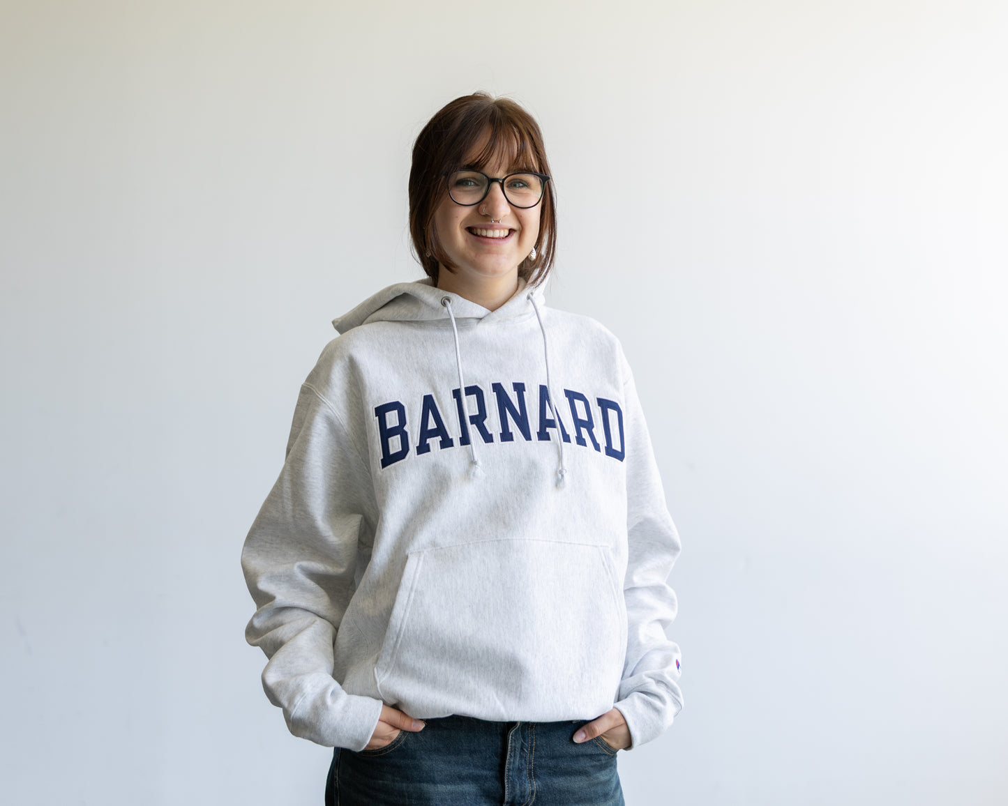 Reverse Weave Letter Hoodie