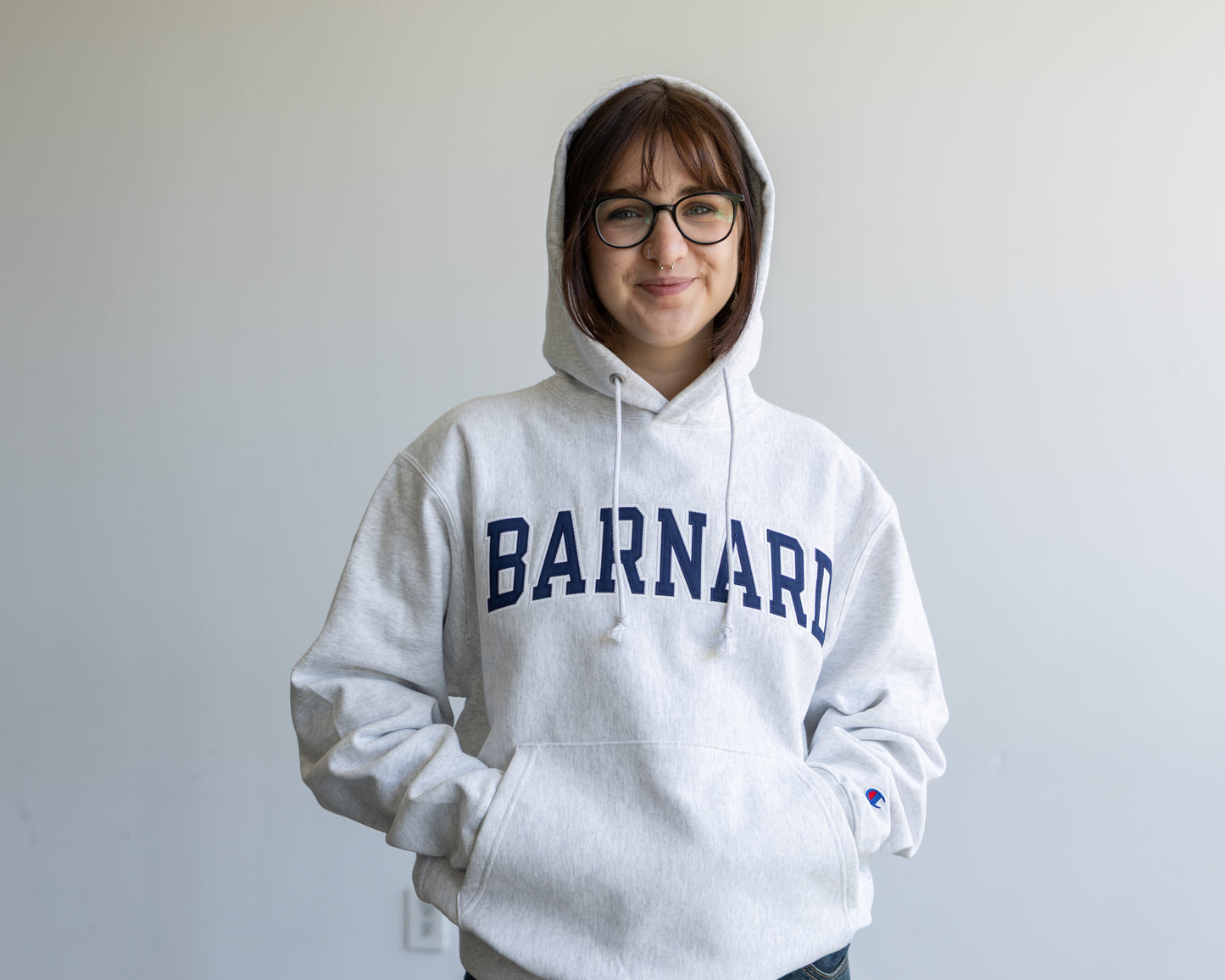 Reverse Weave Letter Hoodie